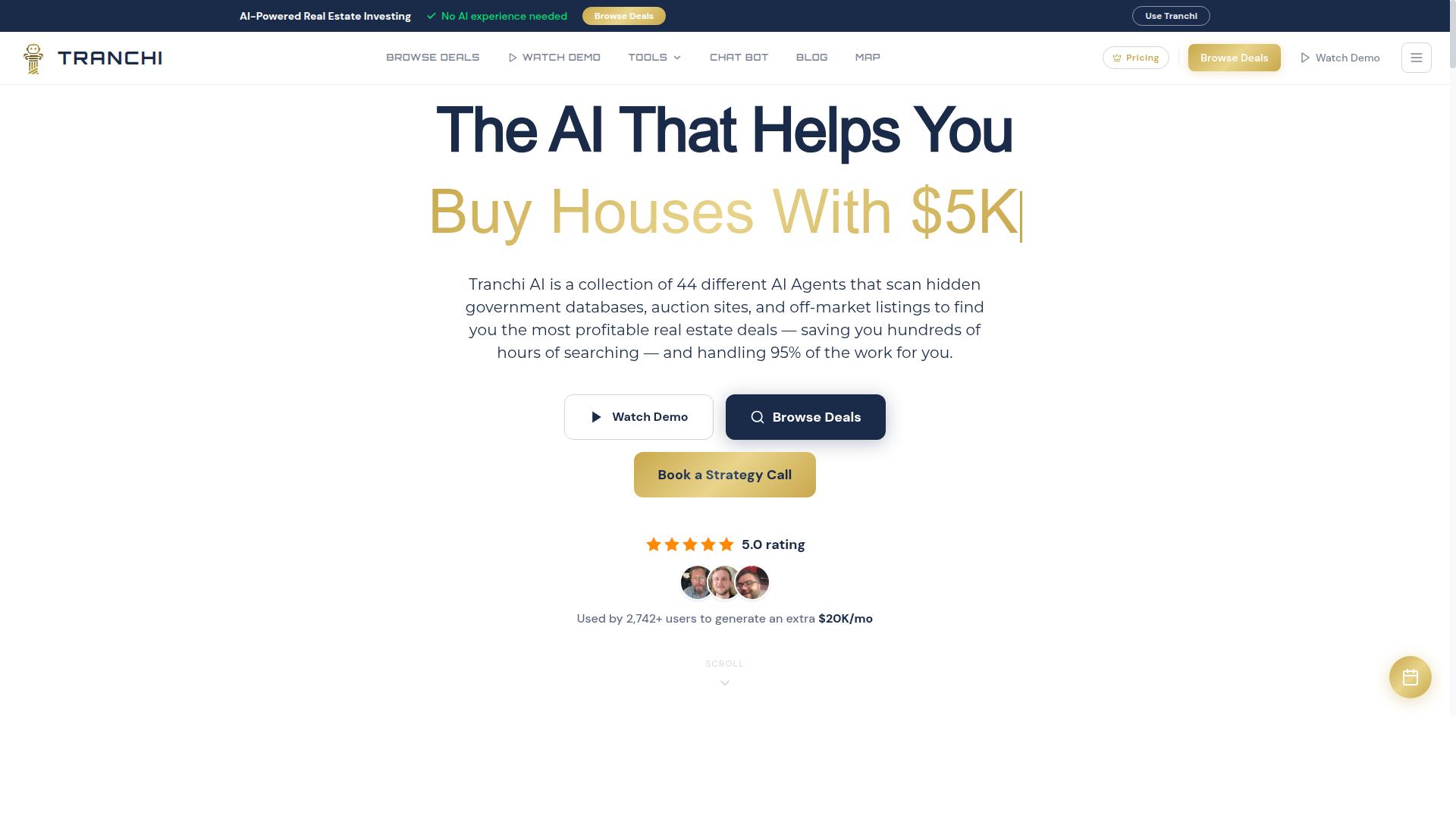 Tranchi AI website